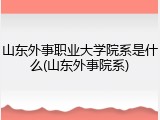山东外事职业大学院系是什么(山东外事院系)