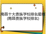 南昌十大贵族学校排名最新(南昌贵族学校排名)