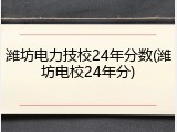 潍坊电力技校24年分数(潍坊电校24年分)