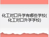 化工对口升学有哪些学校(化工对口升学学校)