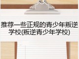 推荐一些正规的青少年叛逆学校(叛逆青少年学校)