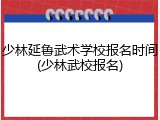 少林延鲁武术学校报名时间(少林武校报名)