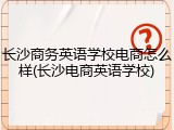长沙商务英语学校电商怎么样(长沙电商英语学校)