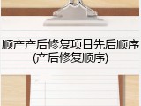 顺产产后修复项目先后顺序(产后修复顺序)