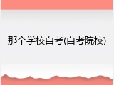 那个学校自考(自考院校)