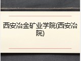 西安冶金矿业学院(西安冶院)