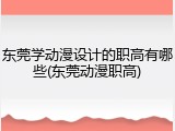 东莞学动漫设计的职高有哪些(东莞动漫职高)
