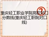 重庆轻工职业学院高职对口分数线(重庆轻工职院对口线)