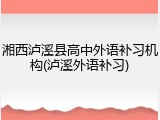 湘西泸溪县高中外语补习机构(泸溪外语补习)