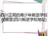 四川正规的青少年叛逆学校在哪里(四川叛逆学校地址)