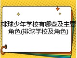 排球少年学校有哪些及主要角色(排球学校及角色)