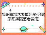 邵阳舞蹈艺考集训多少钱(邵阳舞蹈艺考费用)