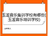 玉溪音乐集训学校有哪些(玉溪音乐培训学校)