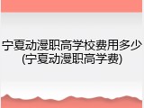 宁夏动漫职高学校费用多少(宁夏动漫职高学费)