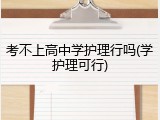 考不上高中学护理行吗(学护理可行)
