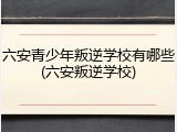 六安青少年叛逆学校有哪些(六安叛逆学校)