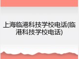 上海临港科技学校电话(临港科技学校电话)