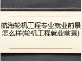 航海轮机工程专业就业前景怎么样(轮机工程就业前景)