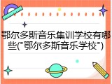 鄂尔多斯音乐集训学校有哪些("鄂尔多斯音乐学校")