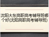 沈阳大东高职高考辅导班哪个好(沈阳高职高考辅导班)