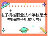 电子机械职业技术学校是大专吗(电子机械大专)