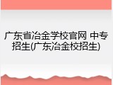 广东省冶金学校官网 中专招生(广东冶金校招生)