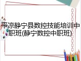 平凉静宁县数控技能培训中职班(静宁数控中职班)