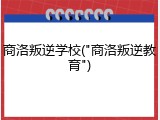 商洛叛逆学校("商洛叛逆教育")