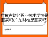 广东省财经职业技术学校是职高吗(广东财校是职高吗)