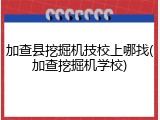 加查县挖掘机技校上哪找(加查挖掘机学校)