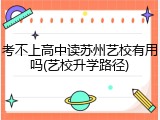 考不上高中读苏州艺校有用吗(艺校升学路径)