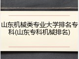 山东机械类专业大学排名专科(山东专科机械排名)