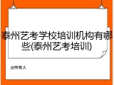泰州艺考学校培训机构有哪些(泰州艺考培训)