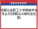 成都冶金职工大学撤销学生怎么办(成都冶大撤校生处置)