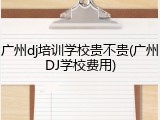 广州dj培训学校贵不贵(广州DJ学校费用)