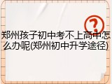郑州孩子初中考不上高中怎么办呢(郑州初中升学途径)