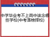 中学毕业考不上高中该念哪些学校(中考落榜择校)