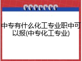 中专有什么化工专业职中可以报(中专化工专业)