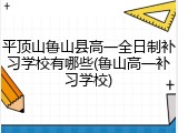 平顶山鲁山县高一全日制补习学校有哪些(鲁山高一补习学校)