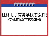 桂林电子商务学校怎么样(桂林电商学校如何)