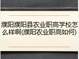濮阳濮阳县农业职高学校怎么样啊(濮阳农业职高如何)