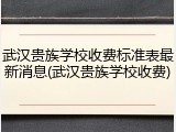 武汉贵族学校收费标准表最新消息(武汉贵族学校收费)