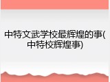 中特文武学校最辉煌的事(中特校辉煌事)