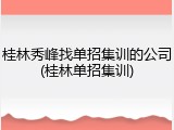 桂林秀峰找单招集训的公司(桂林单招集训)