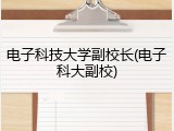电子科技大学副校长(电子科大副校)