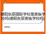 德阳东辰国际学校是贵族学校吗(德阳东辰贵族学校吗)