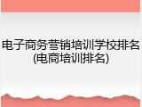 电子商务营销培训学校排名(电商培训排名)