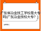 广东省冶金技工学校是大专吗(广东冶金技校大专？)