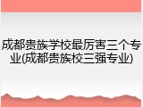 成都贵族学校最厉害三个专业(成都贵族校三强专业)