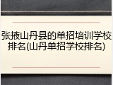 张掖山丹县的单招培训学校排名(山丹单招学校排名)